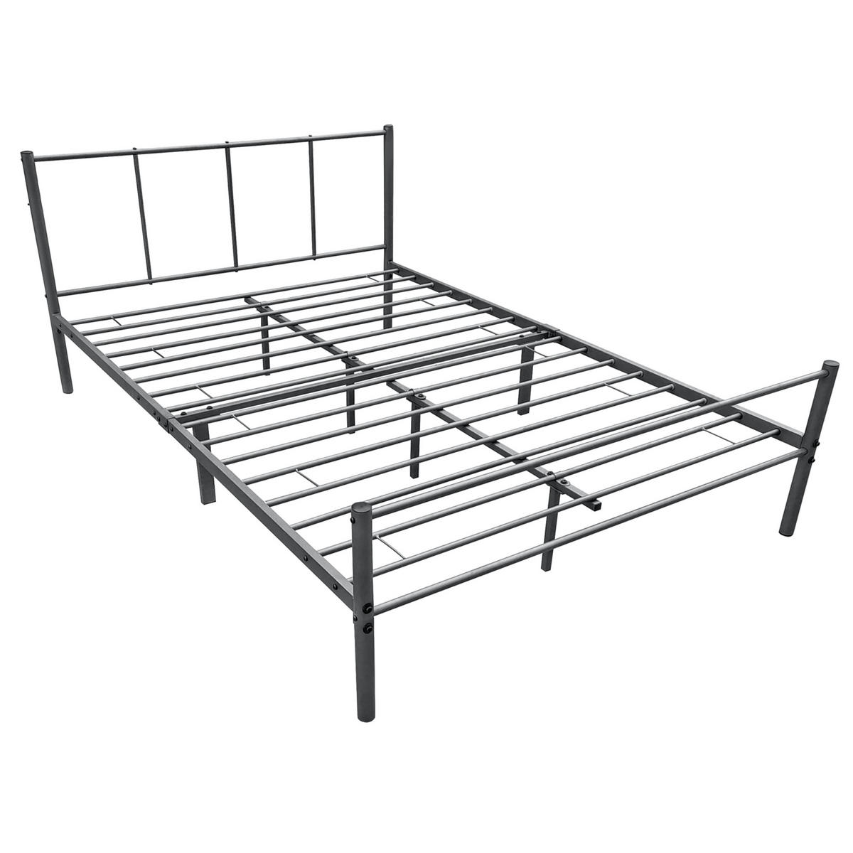 METALLBETT Laos - Dunkelgrau, Metall (120/200cm) - [en.casa]