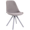 STUHL Samt Grau - Weiß/Grau, Holz/Textil (48/84/56cm) - CLP