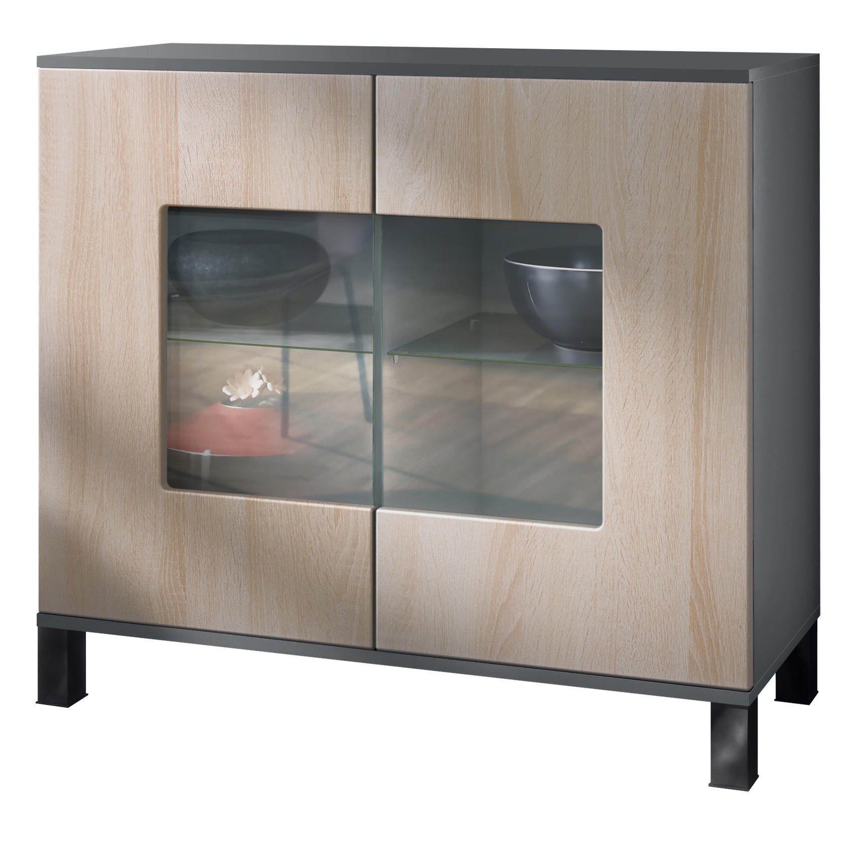 KOMMODE Grömitz Eiche sägerau - Eiche San Remo, Holzwerkstoff (92.5/84.5/35cm) - Vladon