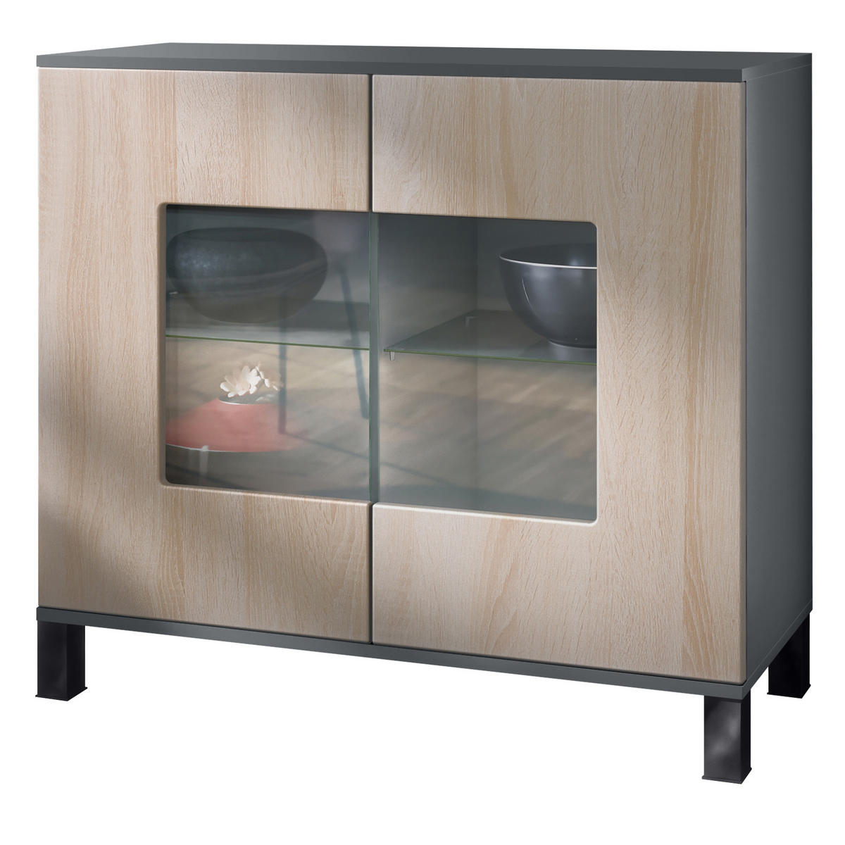KOMMODE Grömitz Eiche sägerau - Eiche San Remo, Holzwerkstoff (92.5/84.5/35cm) - Vladon