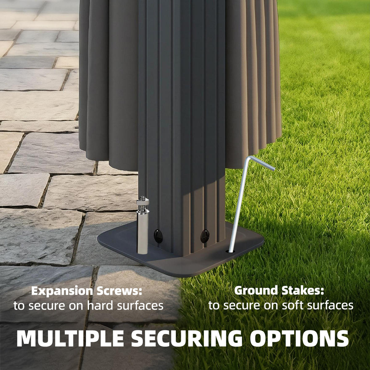 PAVILLON Metall Polycarbonat Dunkelgrau - Dunkelgrau, Textil/Metall (302/267/302cm) - Outsunny