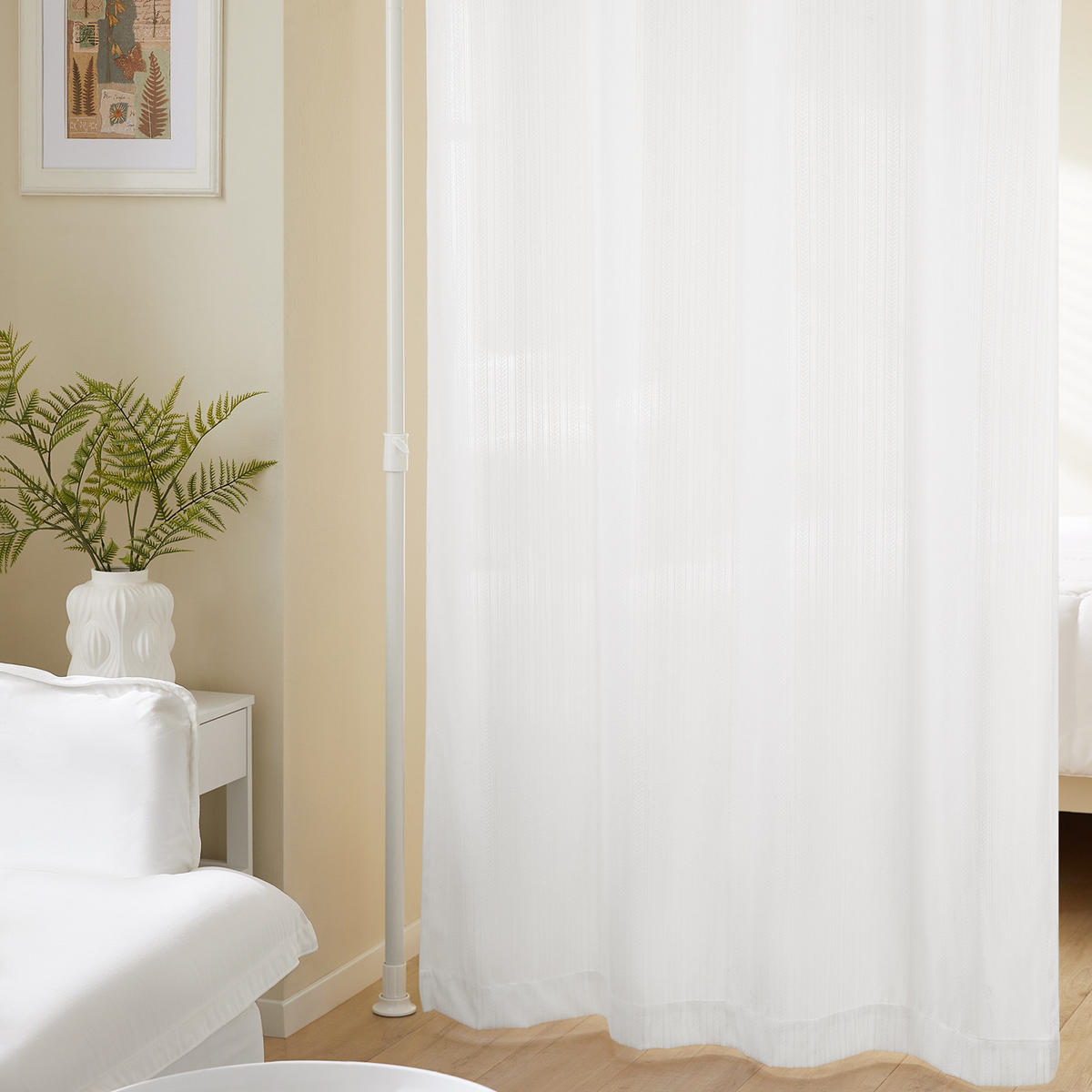 TELESKOPVORHANG Weiß - Weiß, Kunststoff/Metall (266/262/2cm) - SoBuy
