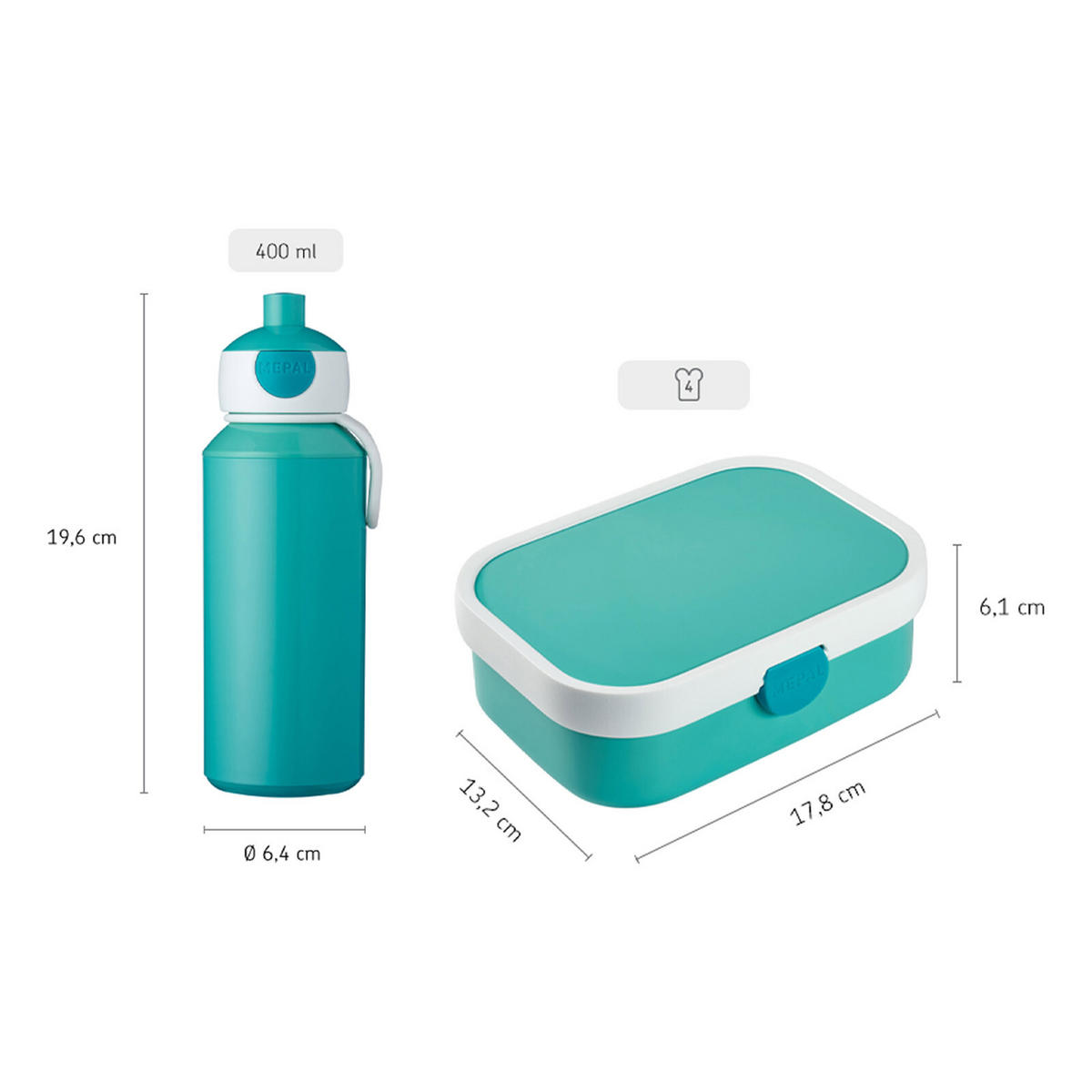 LUNCHSET Campus Disney Princess 400 ml + 700 ml 2er Set - Violett/Multicolor, Kunststoff (7.5/18.8/20.5cm) - Mepal