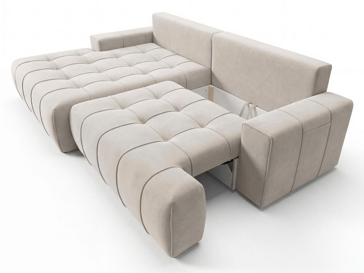 ECKSOFA Tulio Beige Links - Beige, Holz/Textil (270/165cm) - Graingold