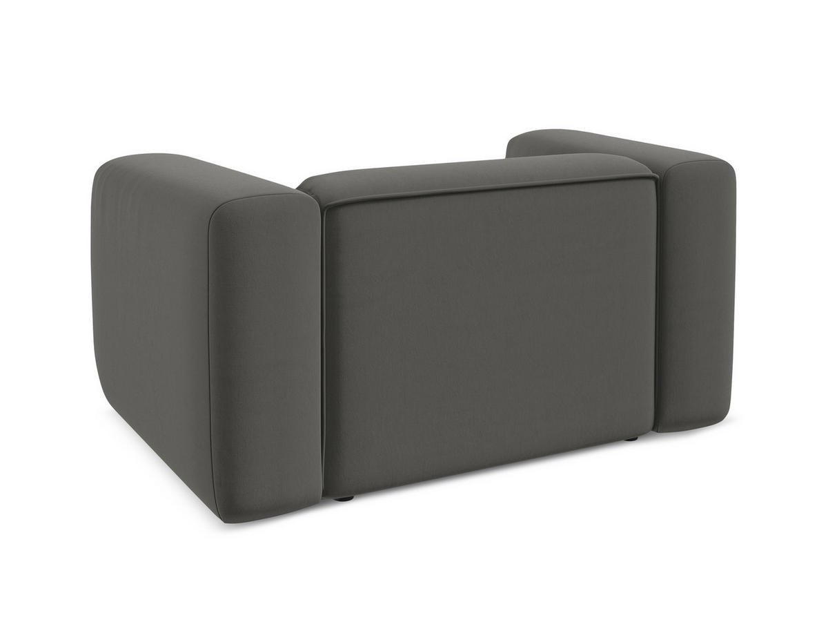 SESSEL Samt Stoff Grau - Dunkelgrau/Schwarz, Kunststoff/Textil (137/70/89cm) - Makamii