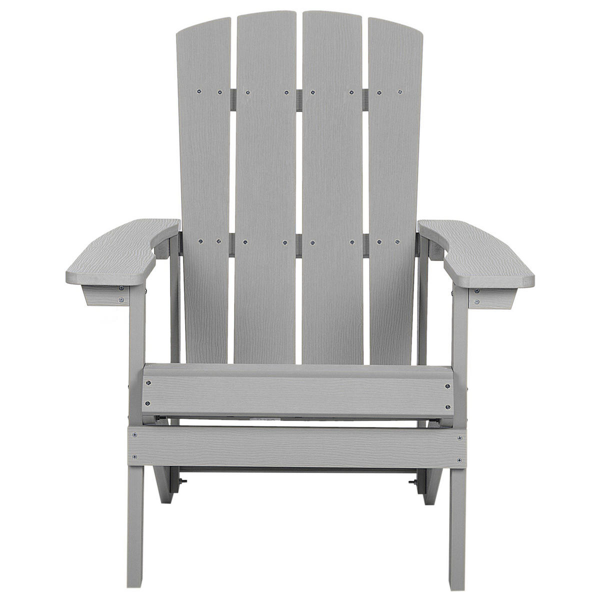VRTNI STOL umetni les svetlo siva Adirondack - svetlo siva, umetna masa (75/88/88cm) - Beliani