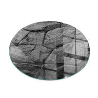 GLASPLATTE für Kamin Ø 100 cm Grau - Grau, Glas (100/100/0.4cm) - ArtPrintCave