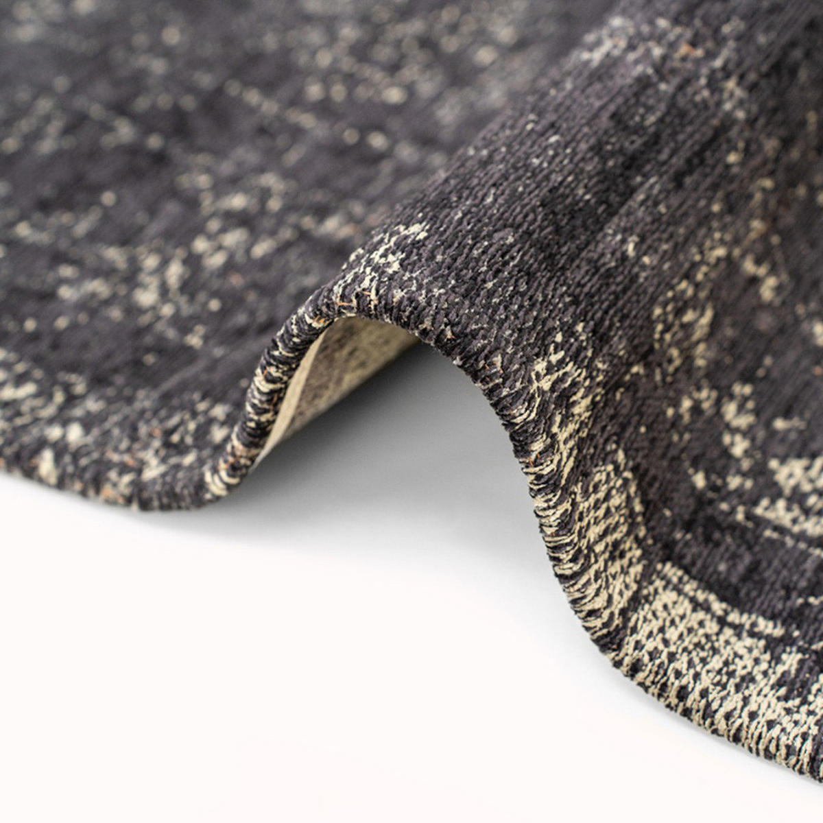 TEPPICH Mineral Black Fading World Medallion 200/280 cm - Schwarz, Textil (200/280cm) - Louis De Poortere