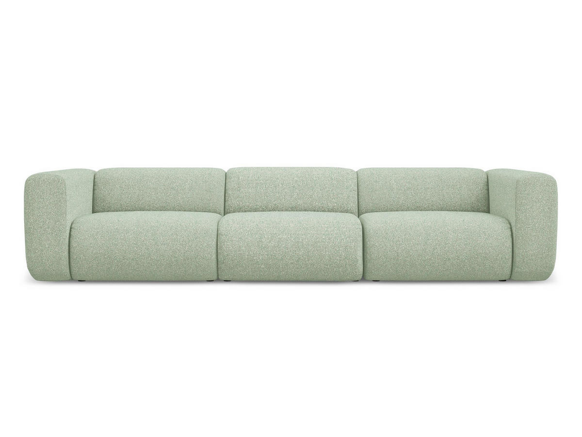 4-SITZER-SOFA Strukturstoff Stoff Grün - Schwarz/Hellgrün, Kunststoff/Textil (319/70/89cm) - Makamii