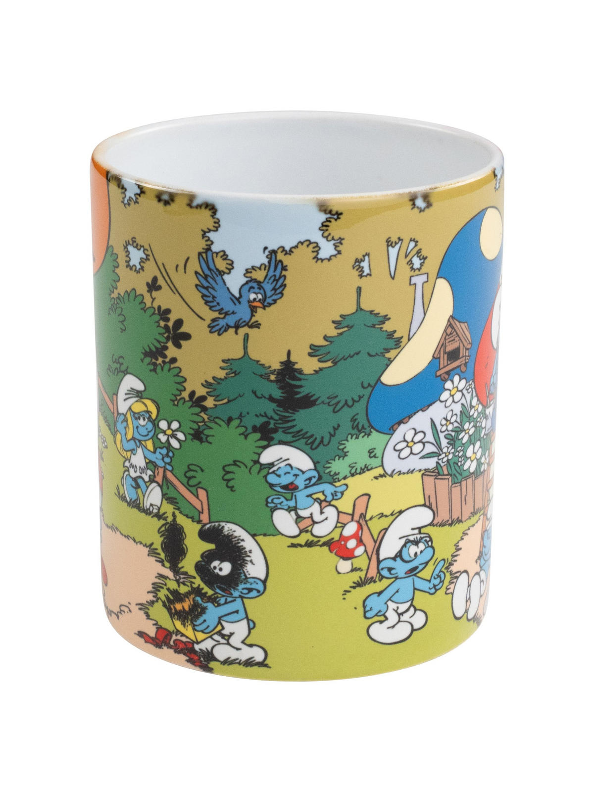 BECHER Die Schlümpfe Schlumpfdorf Mehrfarbig 320 ml - Multicolor, Keramik (0.32L) - United Labels