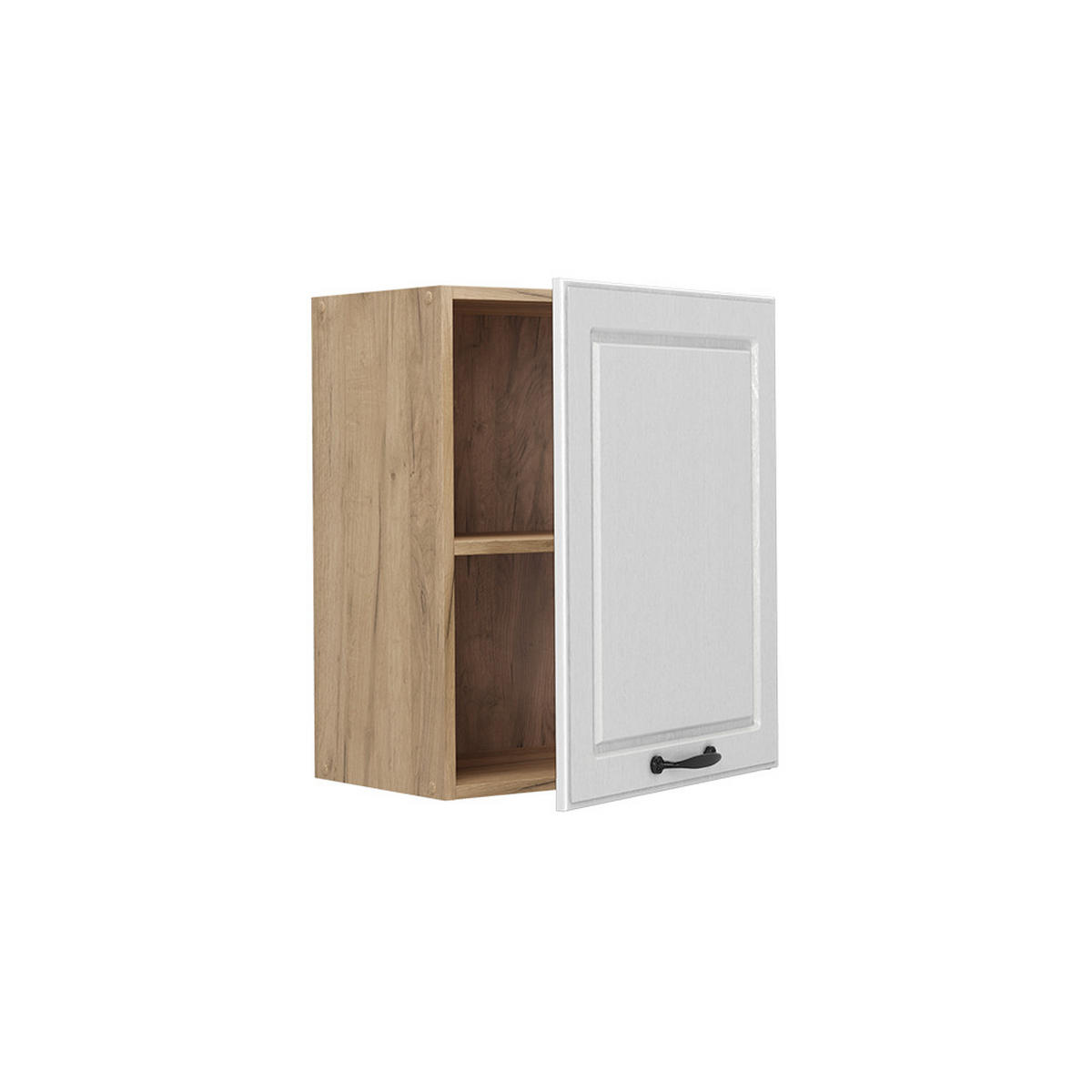 HÄNGESCHRANK R-Line, Weiß Landhaus/Goldkraft Eiche, 50 cm - Eichefarben/Weiß, Holzwerkstoff (50/60/31cm) - Vicco