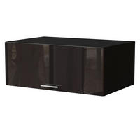 AUFSATZSCHRANK Essen W6B/90 Schwarz Hochglanz / Schwarz Matt 90 / 59 / 36cm - Schwarz Hochglanz/Schwarz, Holz/Holzwerkstoff (90/36/59cm) - Feldmann-Wohnen