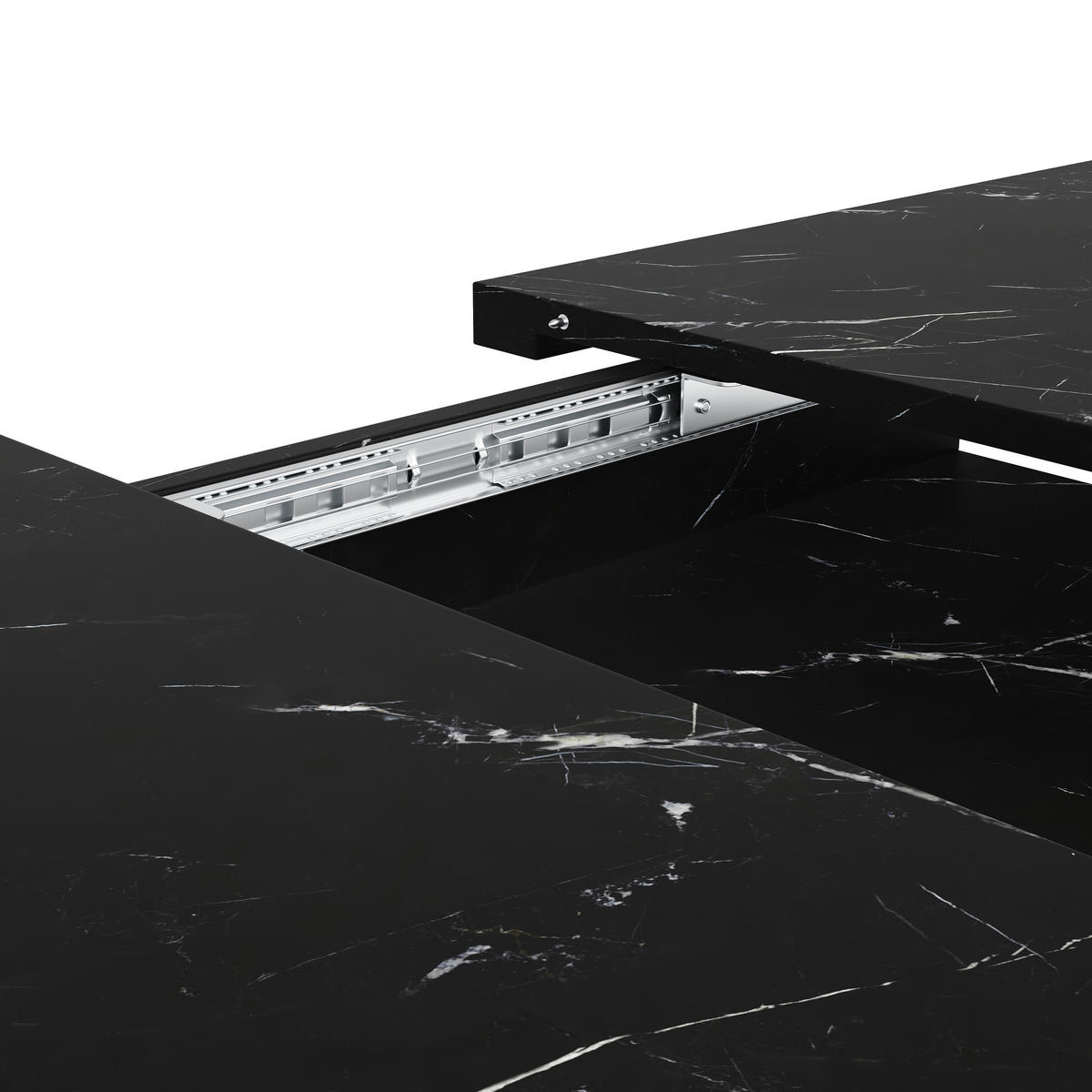 ESSTISCH Ausziehbar 110-140x80Cm Schwarz 6 Personen - Schwarz, Metall (80/110/76cm) - FLIEKS