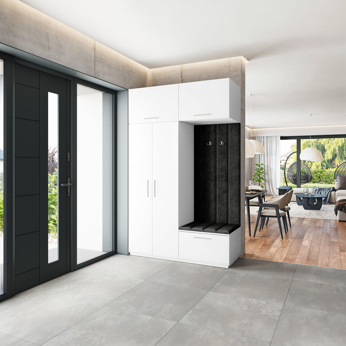 GARDEROBENSCHRANK REMA 150/240/60 cm Modern Weiß - Weiß, Holzwerkstoff (150/240/60cm) - MASSENO