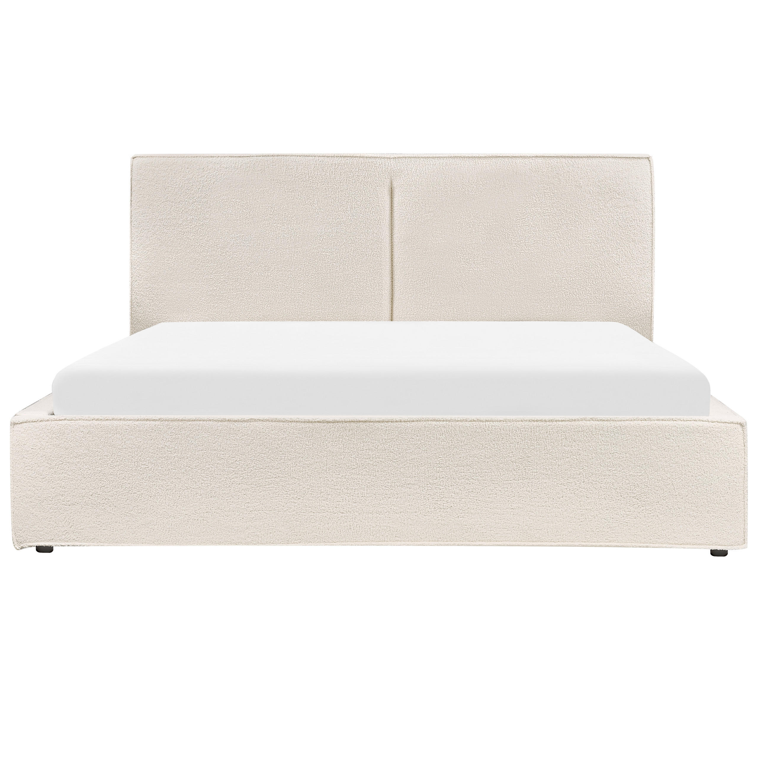 POLSTERBETT 160x200 cm Weiß Moissac - Creme, Textil (160/200cm) - Beliani