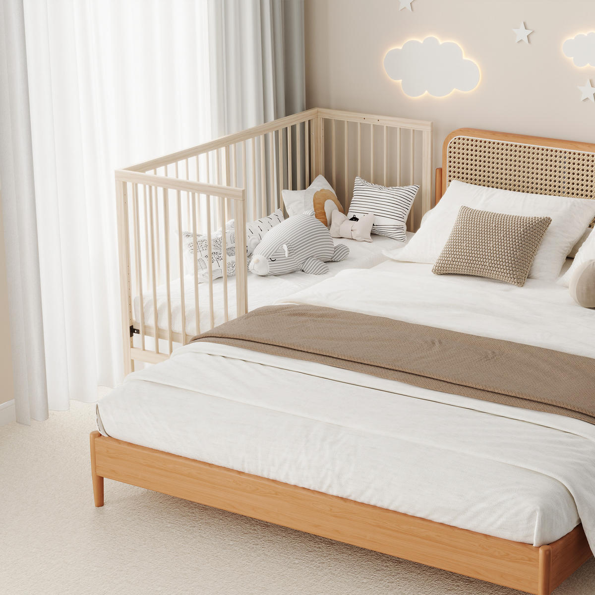 BABYBETT 140x60x90cm Natur Fichte Höhenverstellbar umwandelbar - Naturfarben, Holz - FLIEKS