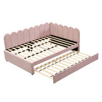 AUSZIEHBETT 140/230/200 cm DE-02037, in Rosa, mit L-Form - Pink, Metall (140/200cm) - ComfortXL