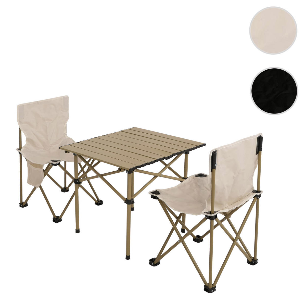 KAMPING SET Bel, Bež - bela/bež, kovina - MCW