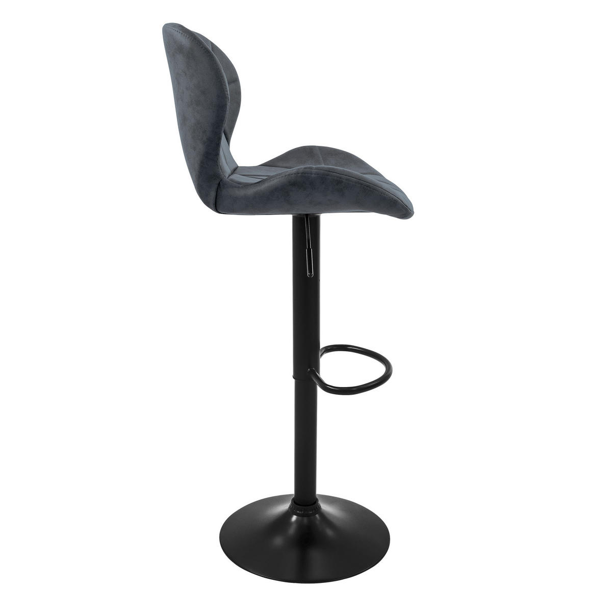 BARHOCKER Kunstleder anthrazit 2er Set - Anthrazit, Metall (41/110/47cm) - ML-DESIGN