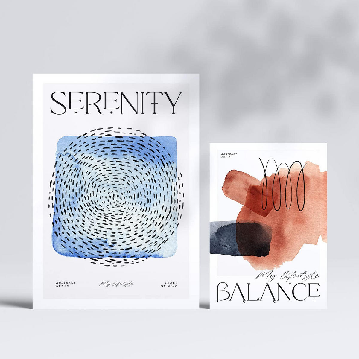 POSTER Set Mit 6 Abstrakte Ruhig A3 & A4 Rahmenlos - Klar, Papier (29/3cm) - Nacnic