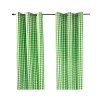 ÖSENVORHANG Karomuster blickdicht 2er-Set, 137/182 cm - Grün, Textil (137/182cm) - Homescapes