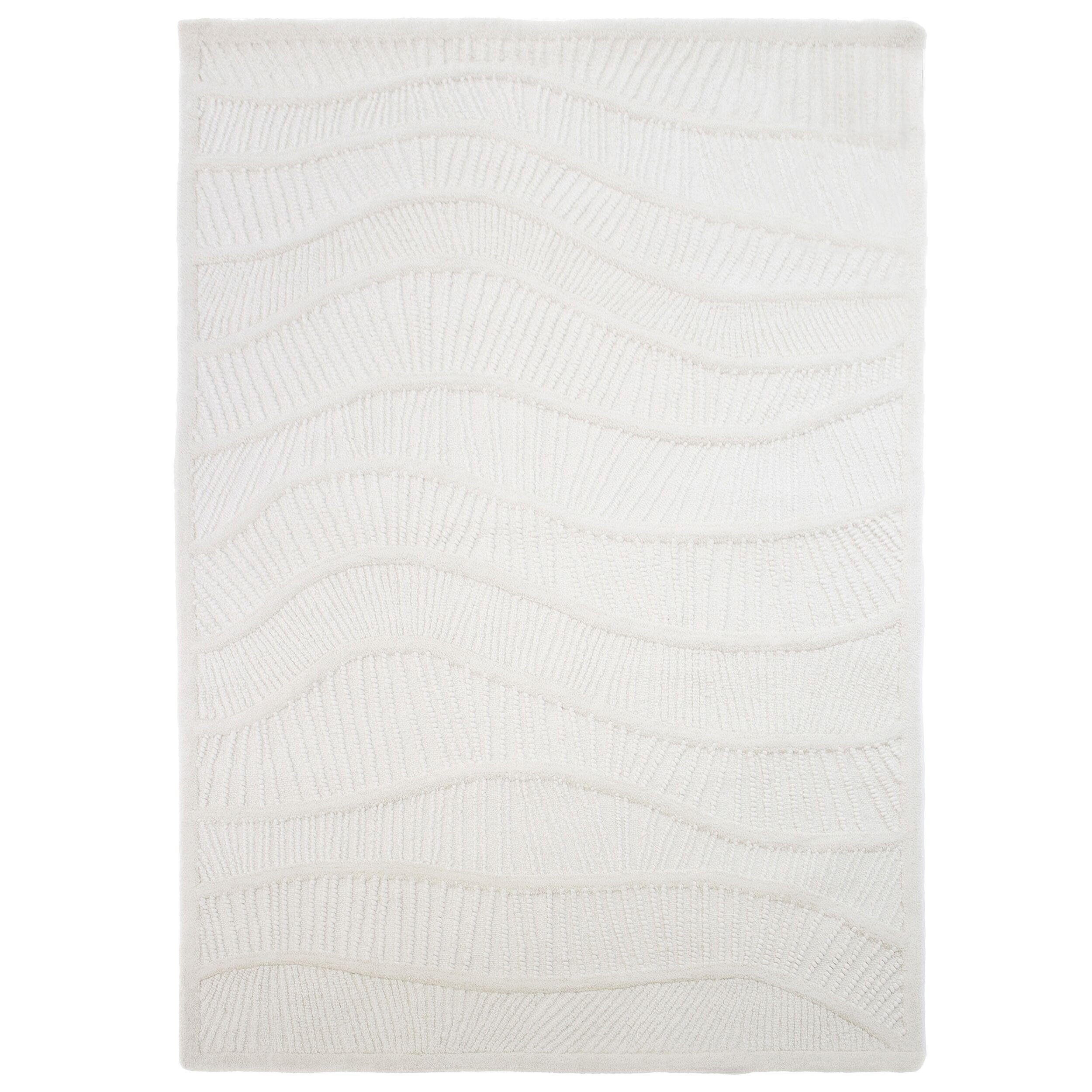 WOLLTEPPICH CARVE, abstrakt, Weiß, 200 x 290 cm - Beige, Textil (200/290cm) - KADIMA DESIGN
