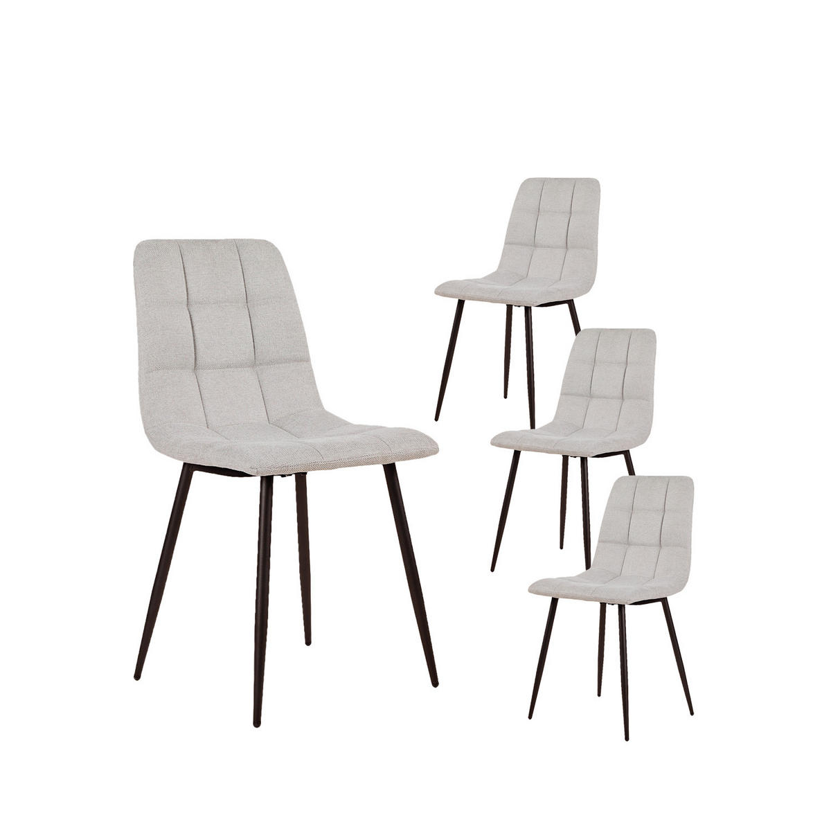 ESSZIMMERSTUHL Ailan Grau 43 cm x 88 cm 4er-Set - Grau, Textil (43/88/56cm) - Klast Home