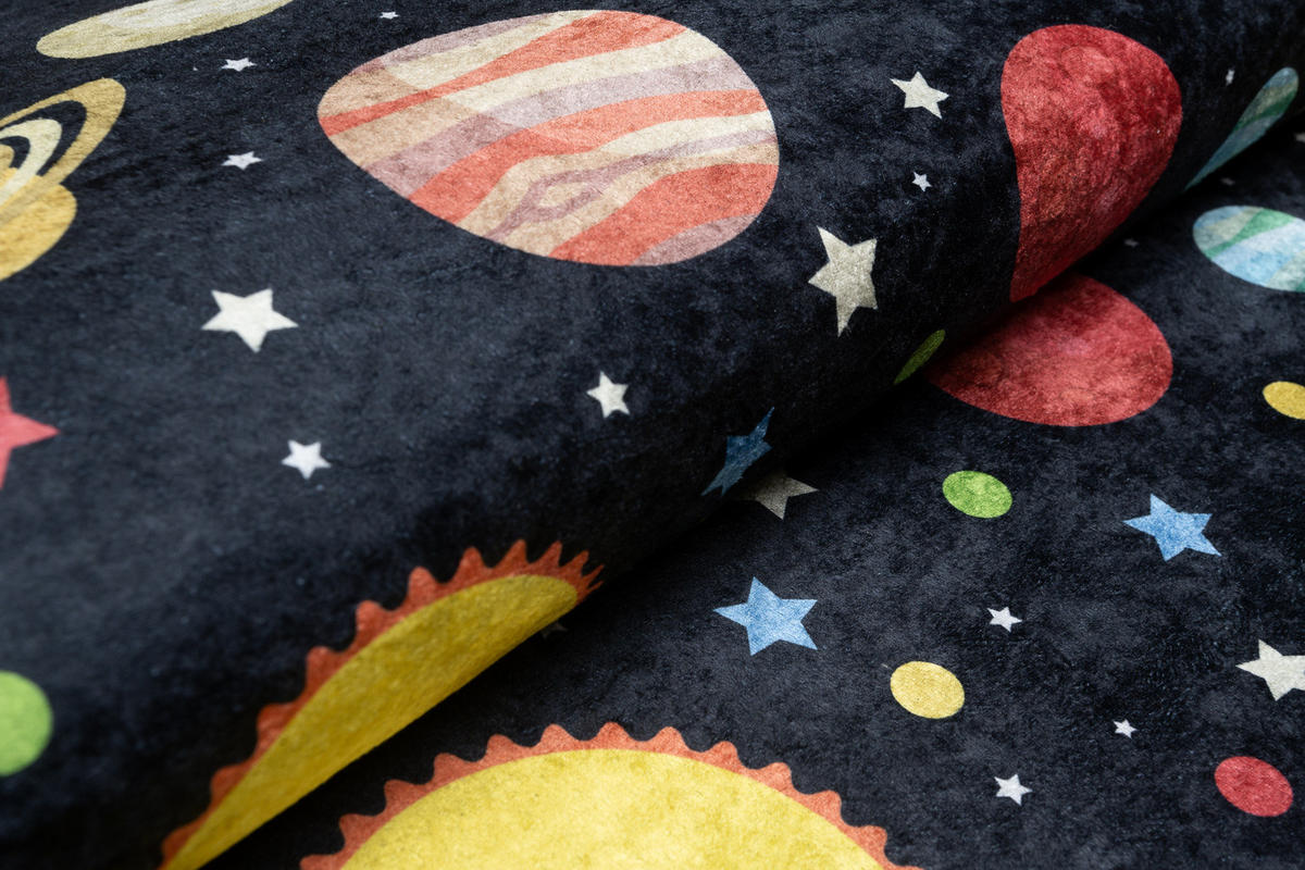 TEPPICH EMMA Schwarz 80/150 cm - Schwarz, Kunststoff (80/150cm) - Tapiso