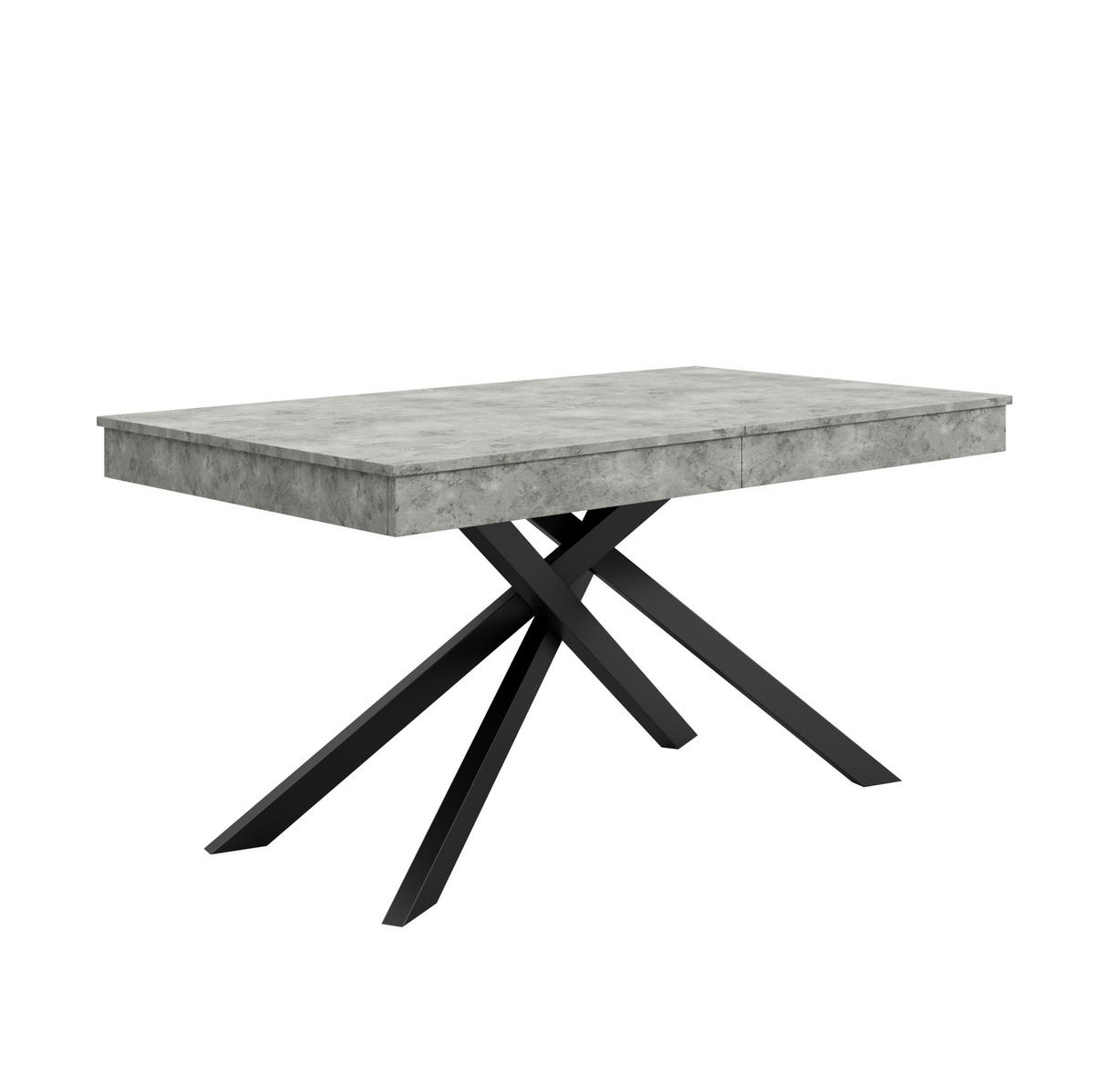JEDILNA miza 140–180/80 cm, raztegljiva z odebeljeno ploščo in križnim podnožjem, Siva - siva, leseni material (180/80/76cm) - Redom