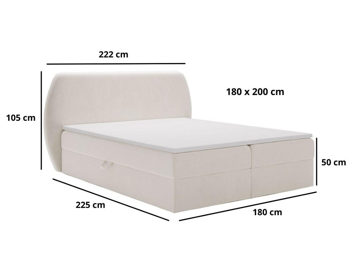 BOXBETT Bogota 180x200 Dunkelgrau - Dunkelgrau, Holz/Textil (180/200cm) - Graingold