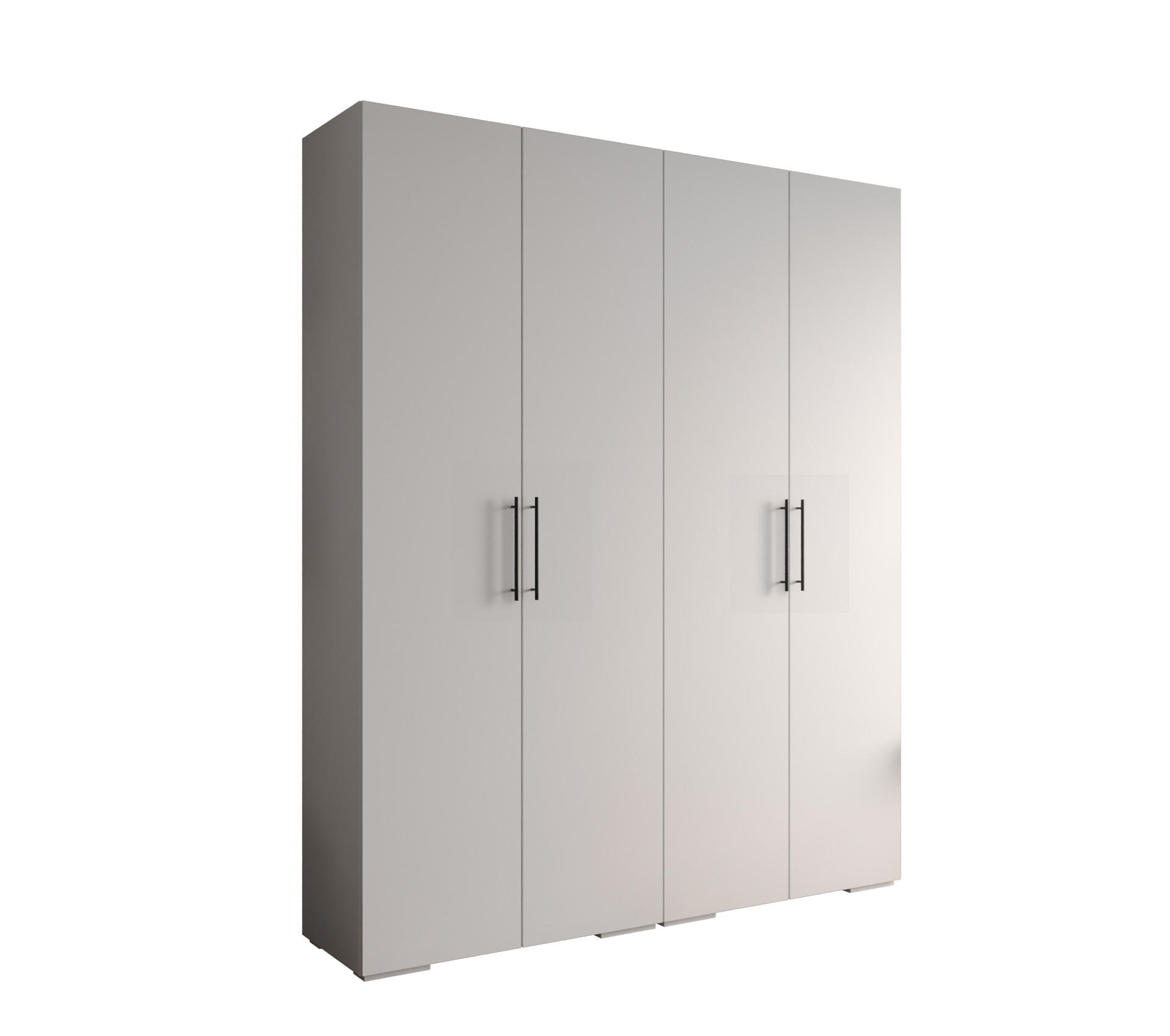 DREHTÜRENSCHRANK 236.7/200/47 4-türig - Schwarz/Weiß, Holz/Metall (200/236.7/47cm) - Abiks Möbel