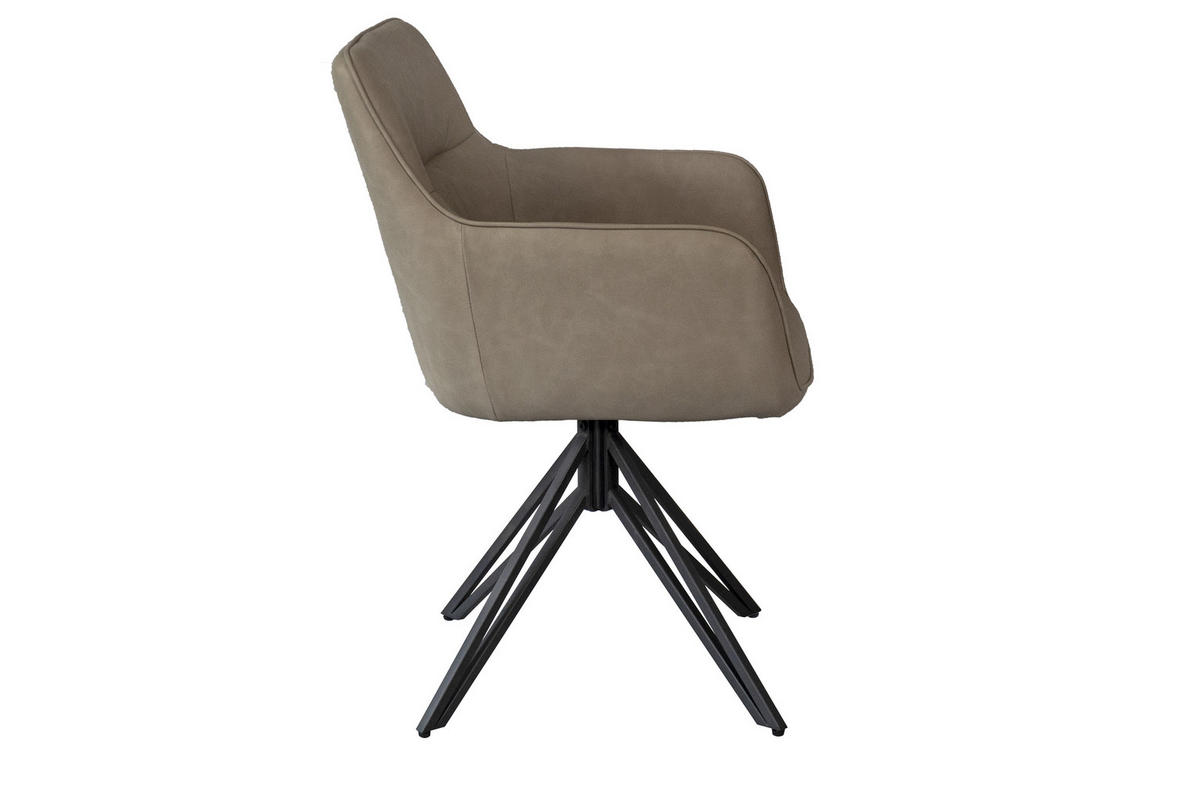 ARMLEHNSESSEL PITT - Beige/Nussbaumfarben, Textil/Metall (54/82/56cm) - SAM