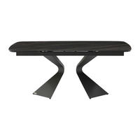 ESSTISCH - 6 Personen, 8 Personen, 10 Personen - Keramik, Glas - Schwarz - KAJARI - Schwarz, Glas/Keramik (90/220/76cm) - Vente-Unique