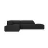 ECKSOFA links Ruby aus strukturiertem Stoff schwarz 4 Sitzplätze - Schwarz, Textil (180/273cm) - Micadoni