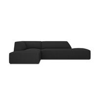 ECKSOFA links Ruby aus strukturiertem Stoff schwarz 4 Sitzplätze - Schwarz, Textil (180/273cm) - Micadoni