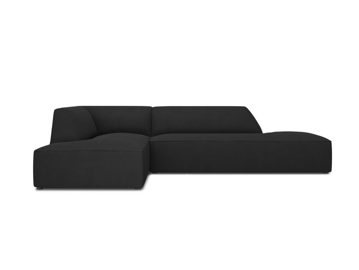ECKSOFA links Ruby aus strukturiertem Stoff schwarz 4 Sitzplätze - Schwarz, Textil (180/273cm) - Micadoni