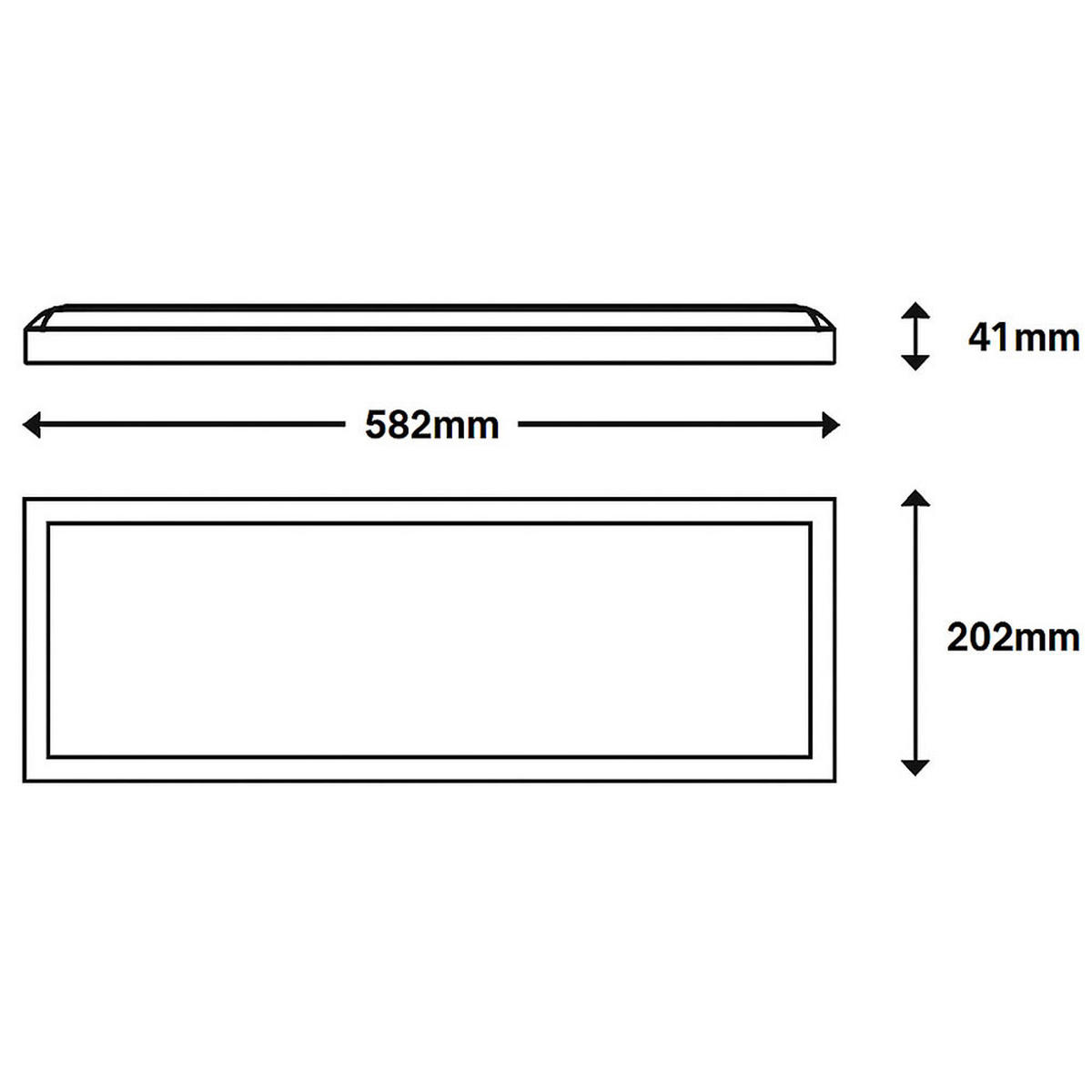 LED DECKENPANEL Weiß eckig - Weiß, Kunststoff (58.2/20.2/4.1cm) - Briloner