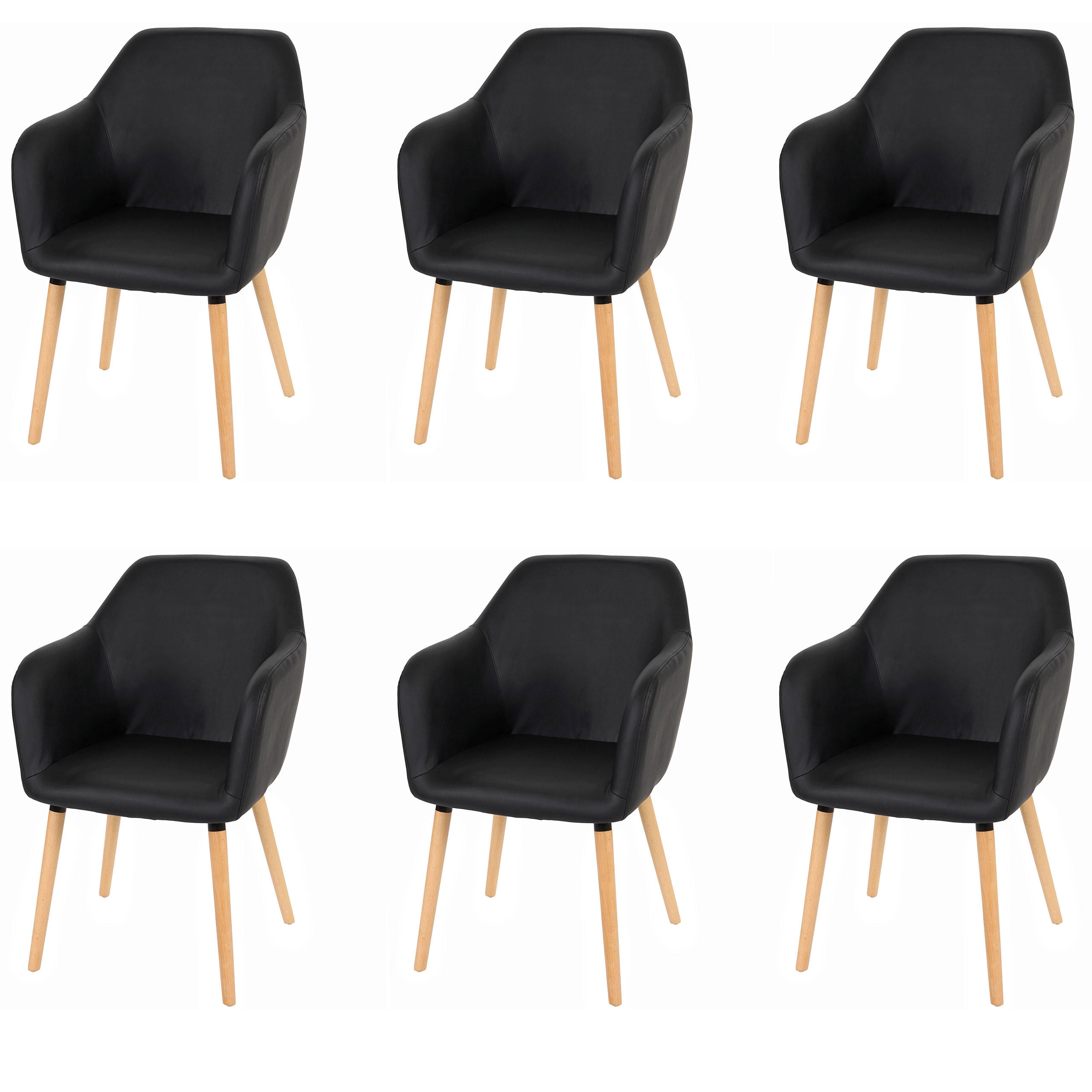 ESSZIMMERSTUHL Schwarz 6er-Set - Schwarz, Textil (58/88/64cm) - MCW