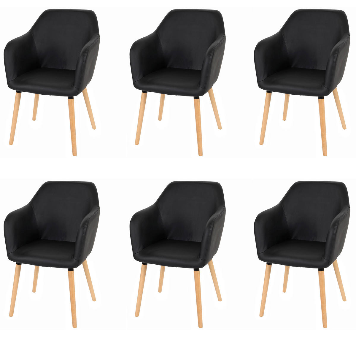 ESSZIMMERSTUHL Schwarz 6er-Set - Schwarz, Textil (58/88/64cm) - MCW