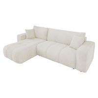 ECKSOFA Furyn Boucle - Schwarz/Naturfarben, Holzwerkstoff/Kunststoff (244/145cm) - MIRJAN24