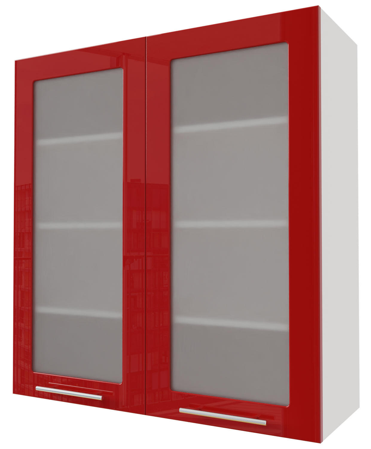 HÄNGESCHRANK Brerra W4S/90 Weiß / RAL 3002 karminrot Hochglanz 90 / 32,5 / 96cm - Rot/Weiß, Holz/Holzwerkstoff (90/96/32.5cm) - Feldmann-Wohnen