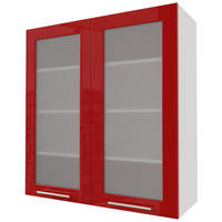 HÄNGESCHRANK Brerra W4S/90 Weiß / RAL 3002 karminrot Hochglanz 90 / 32,5 / 96cm - Rot/Weiß, Holz/Holzwerkstoff (90/96/32.5cm) - Feldmann-Wohnen