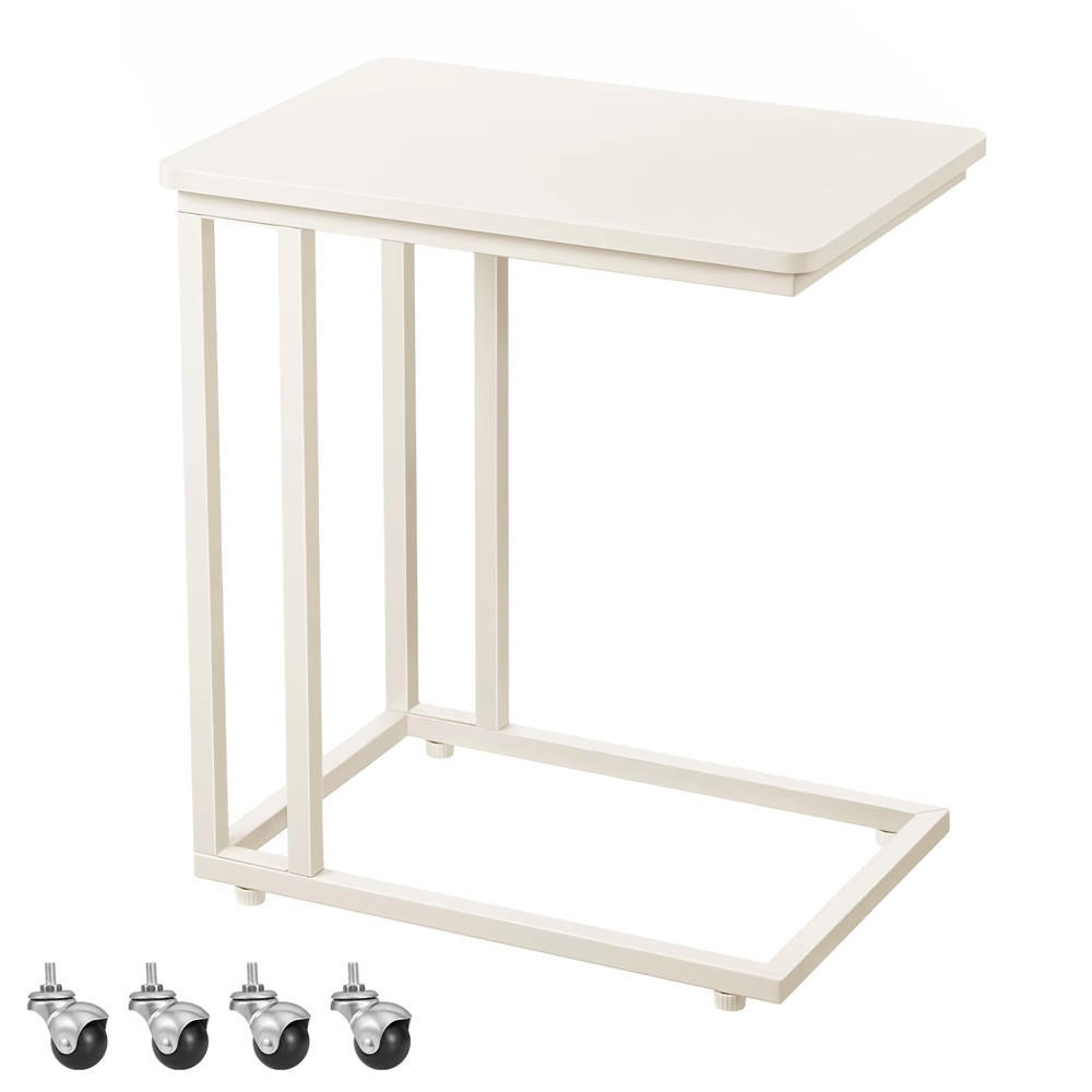 BEISTELLTISCH 50/56/35 cm mit Rollen mobil Weiß - Weiß, Metall (35/50/56cm) - Kaket