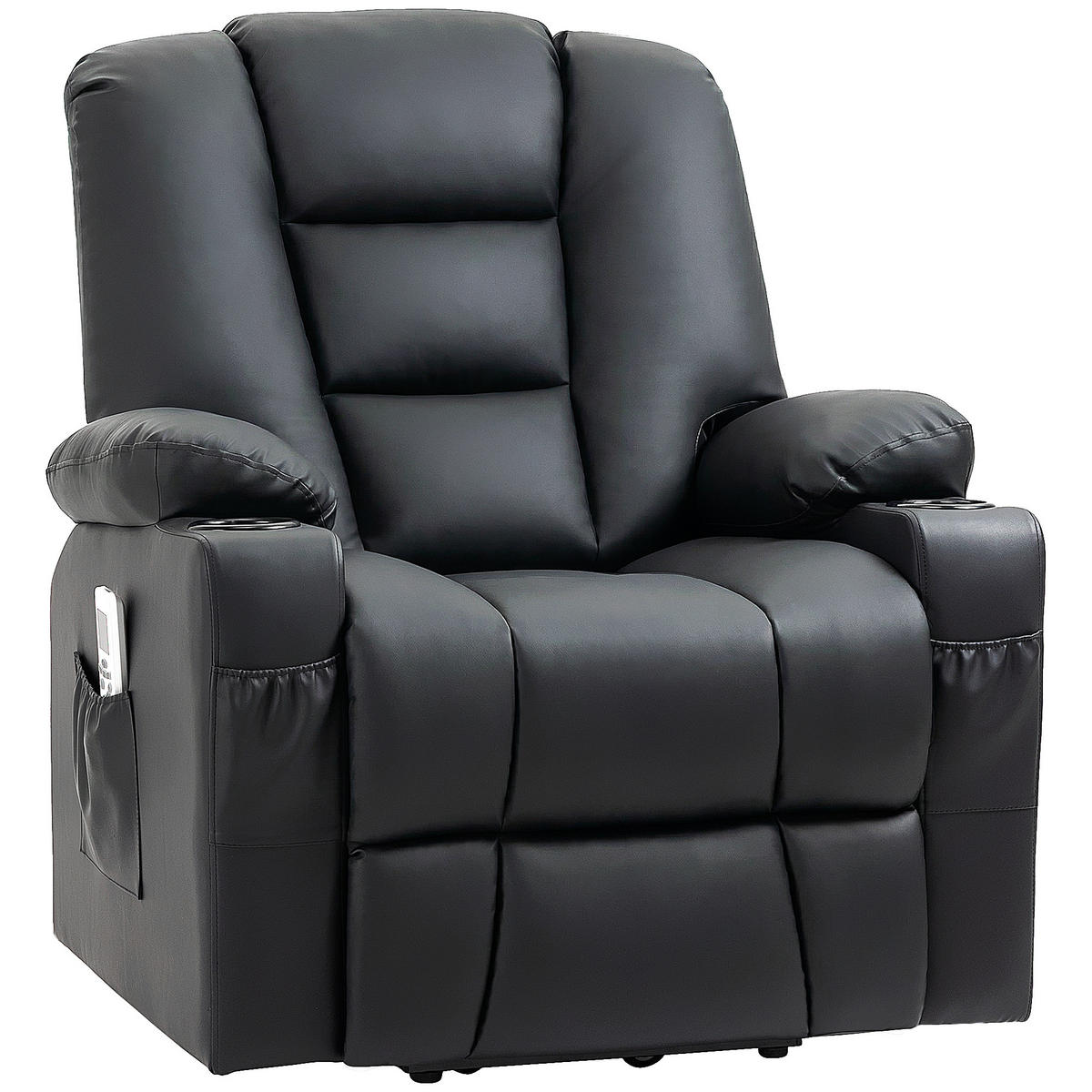 MASSAGESESSEL DE-06354 Mit Aufstehilfe, 150° neigbar, USB Schwarz - Schwarz, Metall (98/102/90cm) - ComfortXL