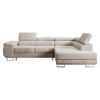 ECKSOFA Stevil Graubeige Cordbezug - Greige/Silberfarben, Textil/Metall (275/203cm) - Selsey