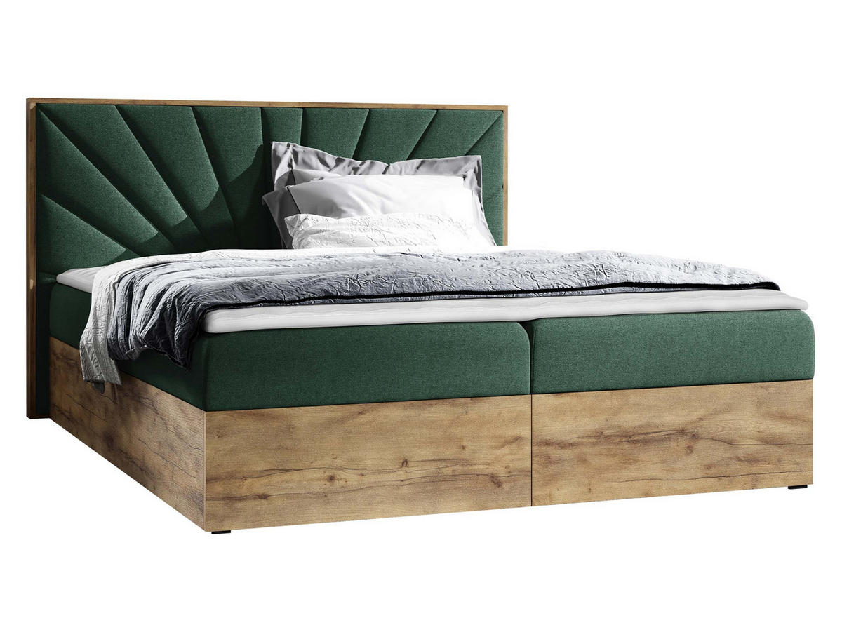 BOXBETT Wood 7 - Grün, Holz/Textil (180/200cm) - MIRJAN24