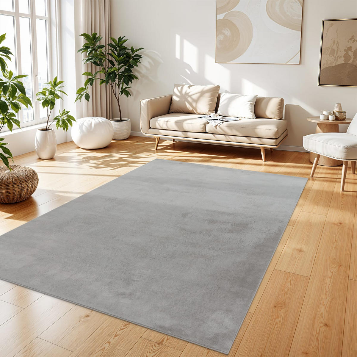 HOCHFLORTEPPICH 80/300 cm Soft 380 - Grau, Kunststoff (80/300cm) - Paco Home
