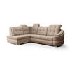 ECKSOFA KONGO RBN09, Eckcouch in L-Form mit Schlaffunktion, Farbe: Beige, Velourstoff, Ottomane Links - Beige, Textil (260/180cm) - O-Sofa