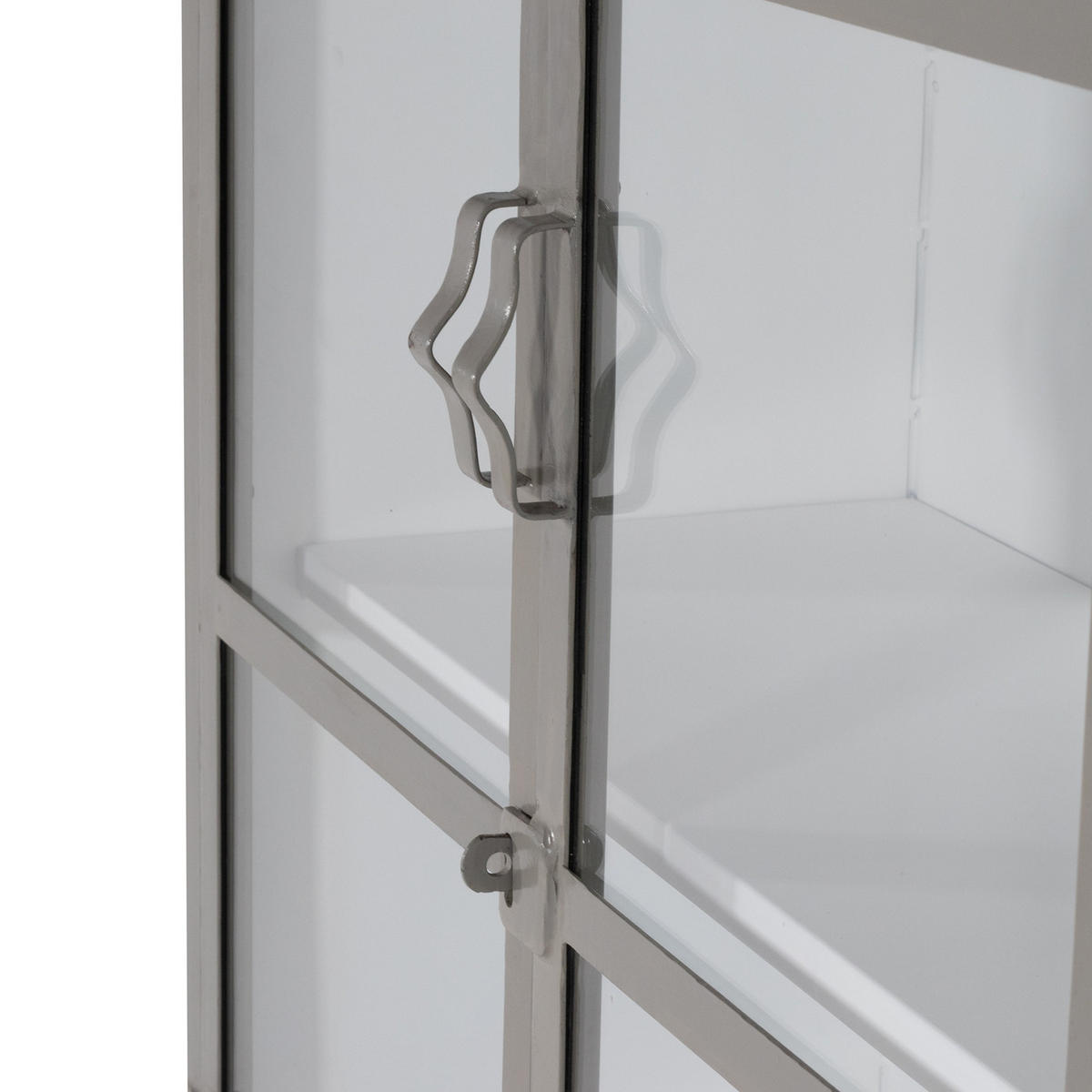 VITRINE aus Metall 100x43x180cm, stone - Grau, Metall (100/180/43cm) - Giga Meubel