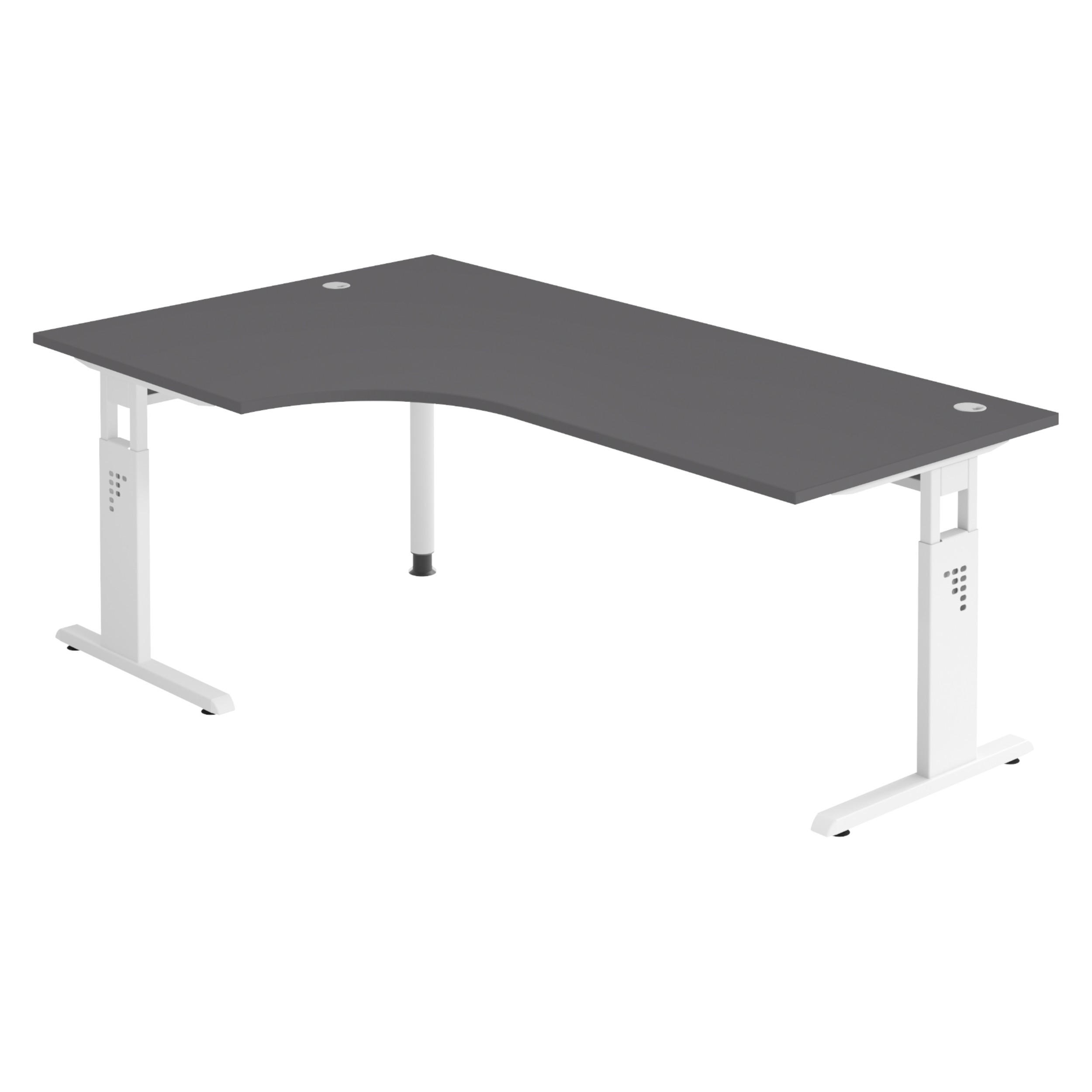 bümö Schreibtisch Graphit, Weiß 200x74x120 cm
